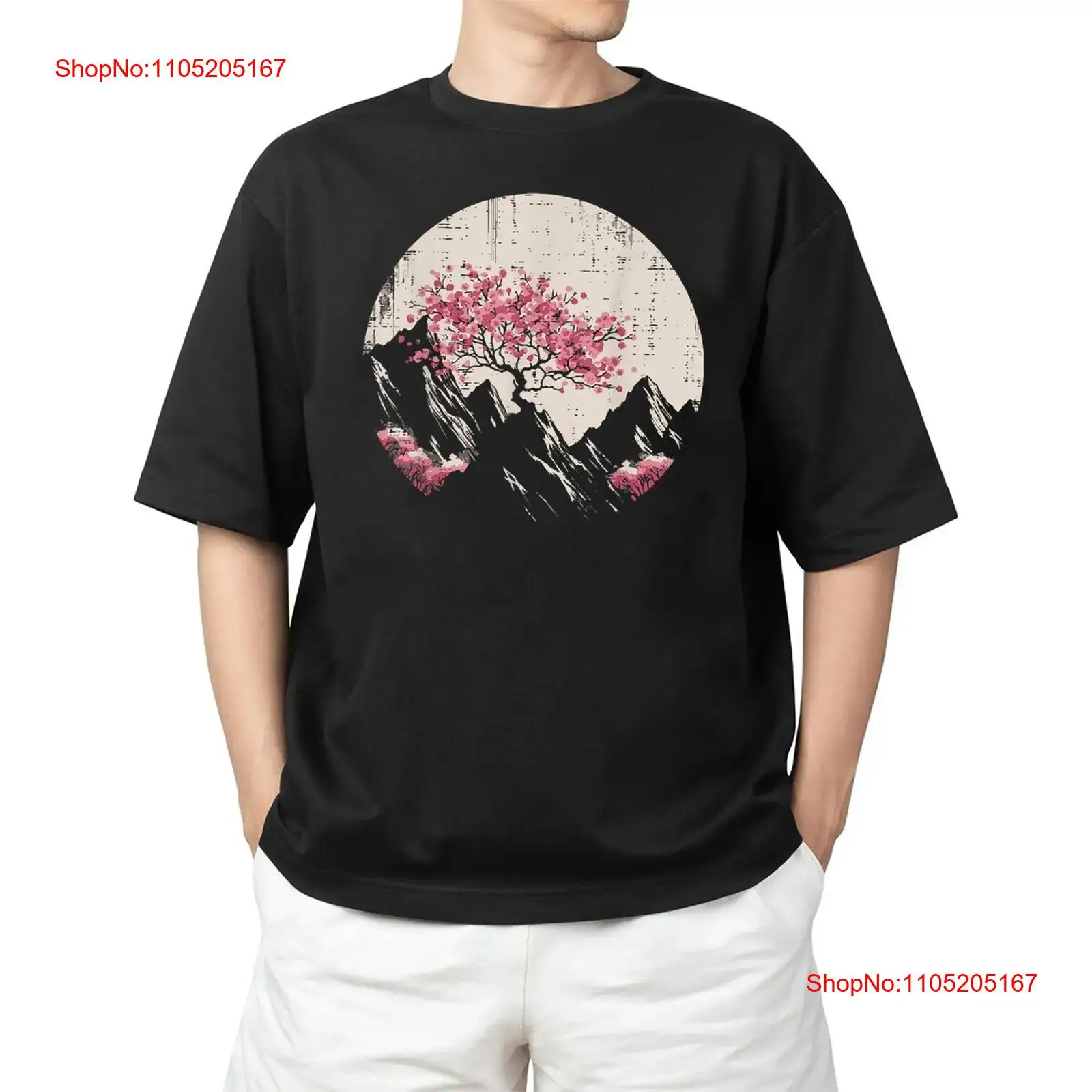 Vintage Fashion Art - Blossoms Mountains Sakura Art T ShirtVintage