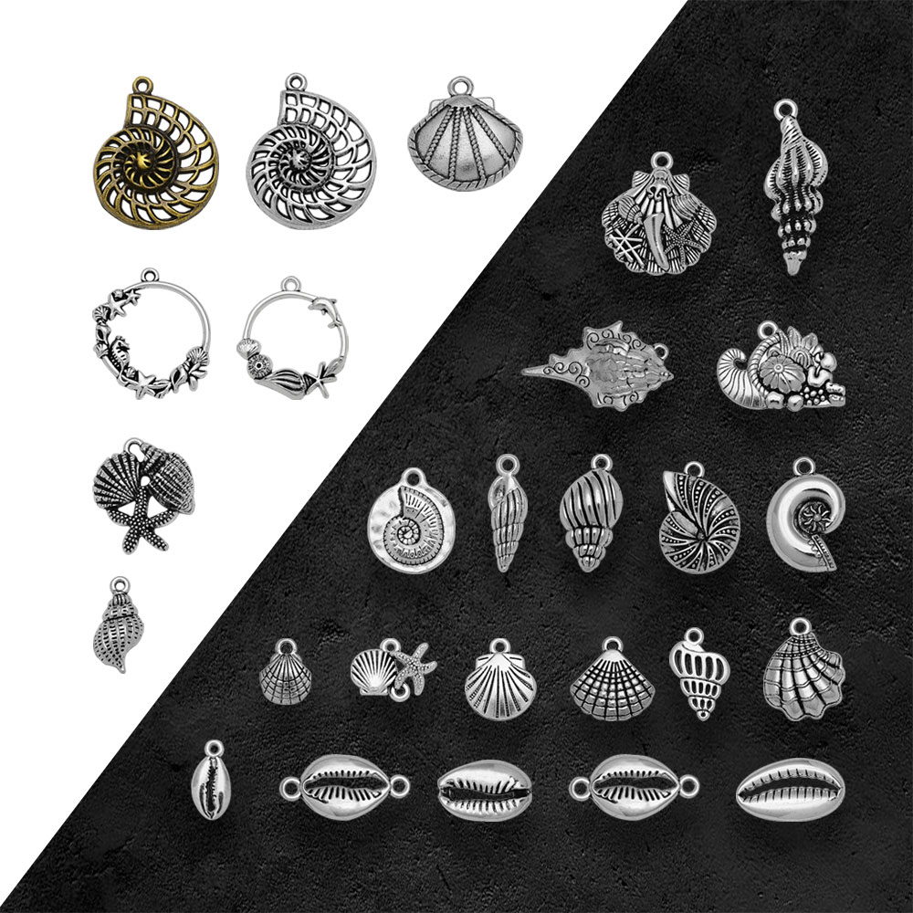 Vintage Fashion Finds - Antique Silver Plated Beach Shell Seashell