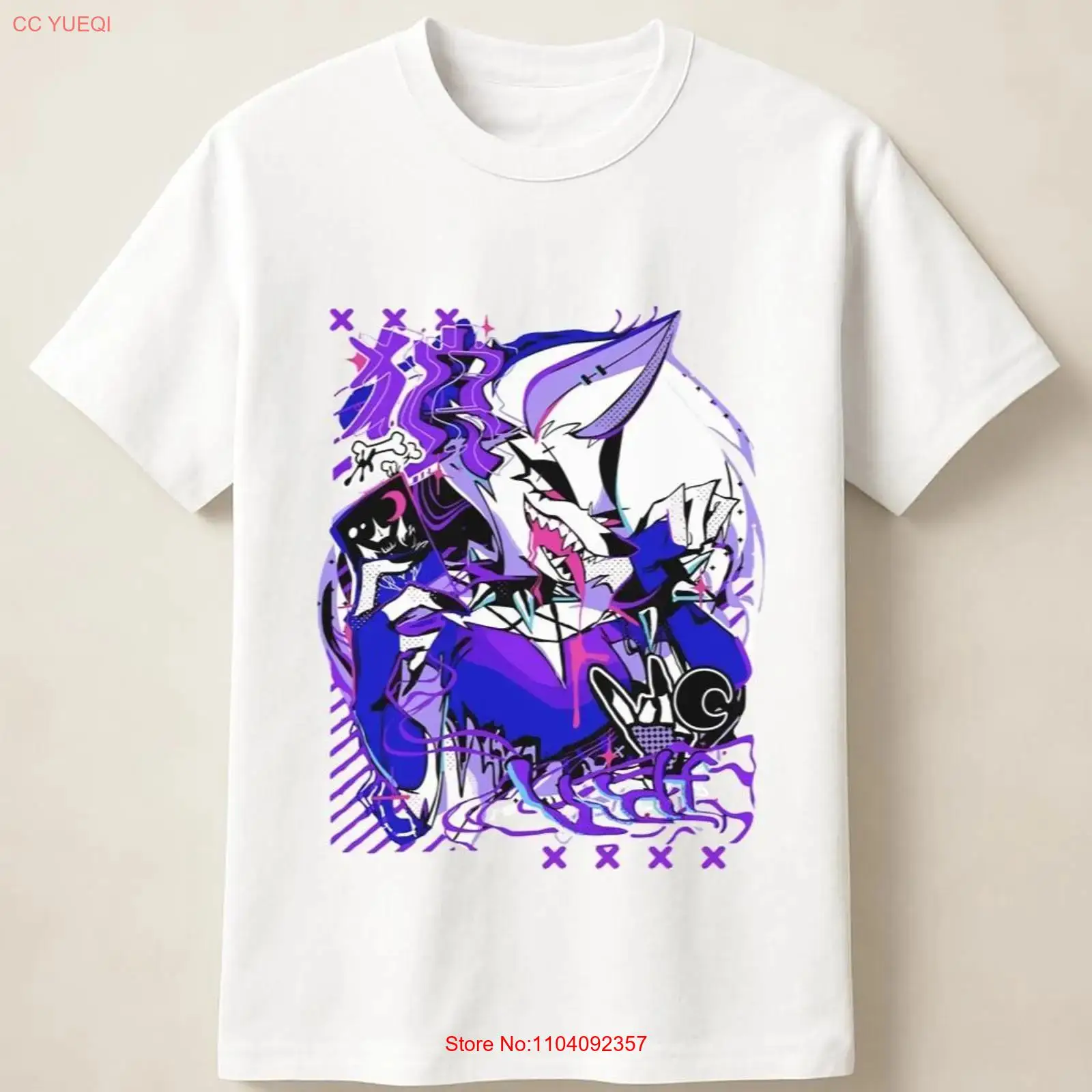 Purple Anime Wolf in Graffiti  - Vintage Fashion Art recension och pris