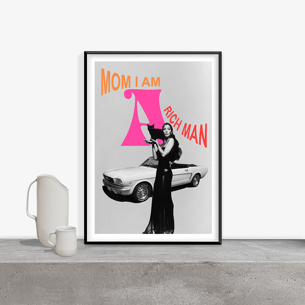 Mom I Am A Rich Man Quote Retr - Vintage Fashion Magazine Covers recension och pris