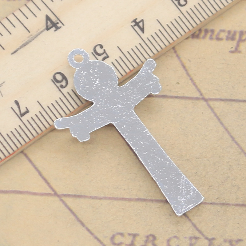 10pcs Charms Cross Jesus 40x24 - Vintage Fashion Finds recension och pris