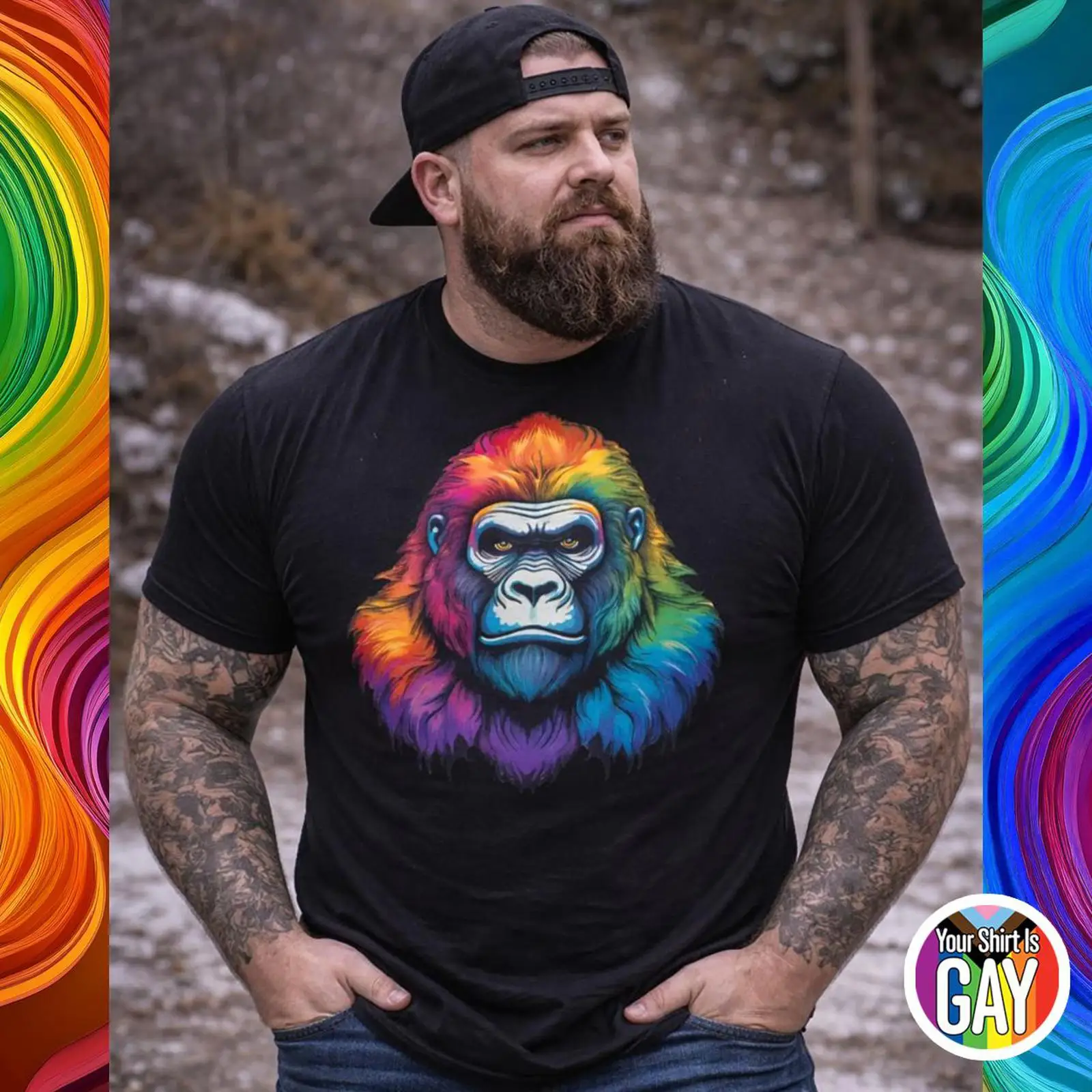Gay Gorilla Pride T Shirt Rain - Vintage Fashion Community recension och pris