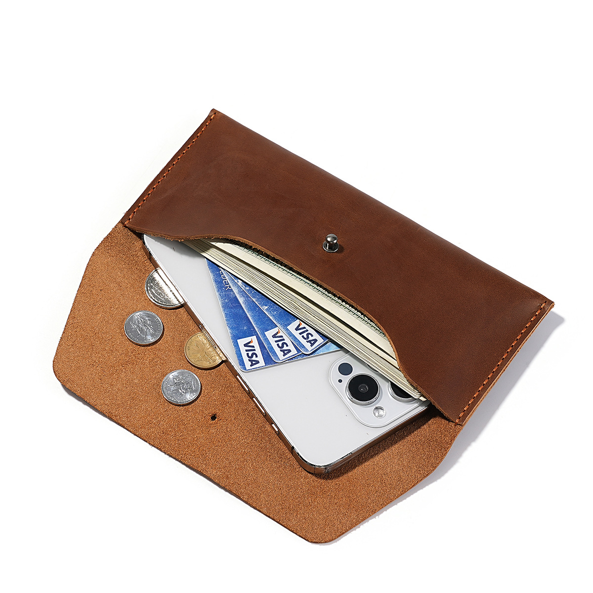 Envelope Wallet Genuine Leathe - Vintage Fashion Brand Names recension och pris